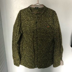 LNG green button down shirt